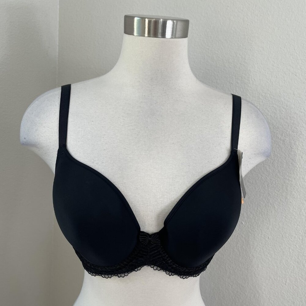 NEW Wacoal Bra Womens 34DD Black Lace Underwire Lightly Lined T-Shirt 853117